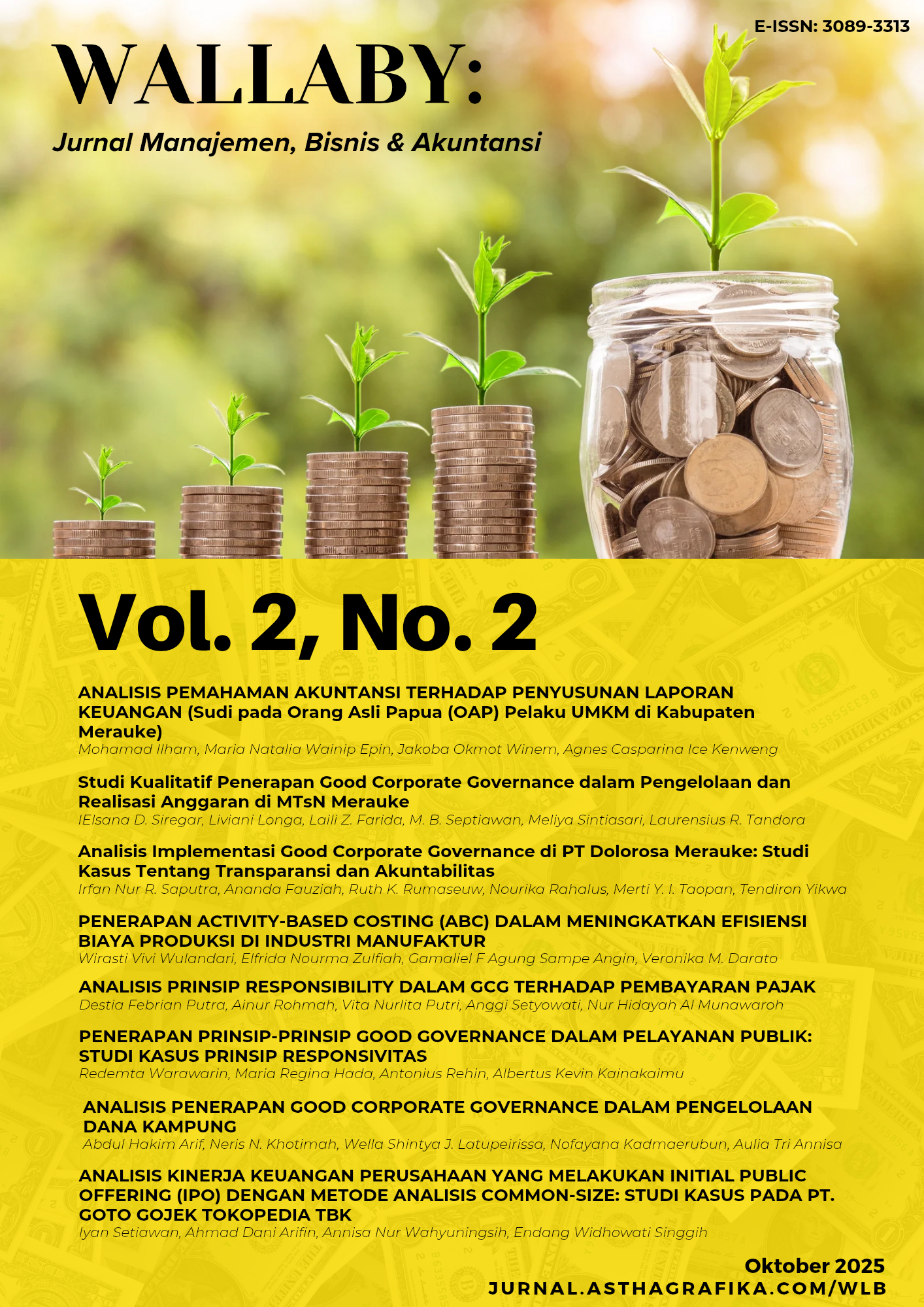 					Lihat Vol 2 No 2 (2025): Wallaby: Jurnal Manajemen, Bisnis & Akuntansi
				